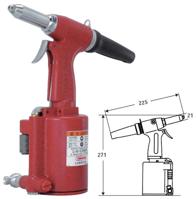 蝦牌氣動鉚釘槍AR-041M圖片與尺寸