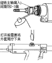 工具每拉鉚工作2000次，打開本體堵頭加入液壓油，確保工具的拉力及行程，以后每3000次拉鉚工作后注入液壓油一次。