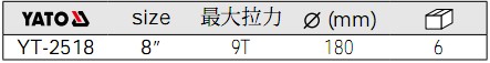 YATO兩爪拉馬YT-2518參數(shù)