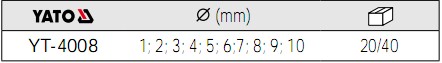 YATO麻花鉆套裝YT-4008參數(shù)