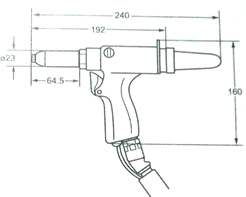 分離式氣動鉚釘槍AR022M槍頭尺寸圖