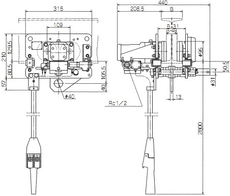 endo氣動滑車MTH-1T-5參數(shù)圖