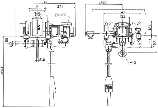 endo氣動滑車MTH-2T-5參數(shù)圖